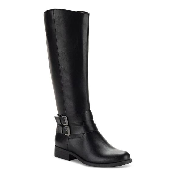 STYLE & COMPANY Shoes - STYLE & COMPANY Womens Black Buckled Maliaa Round Toe Block Heel Riding Boot 8 M
